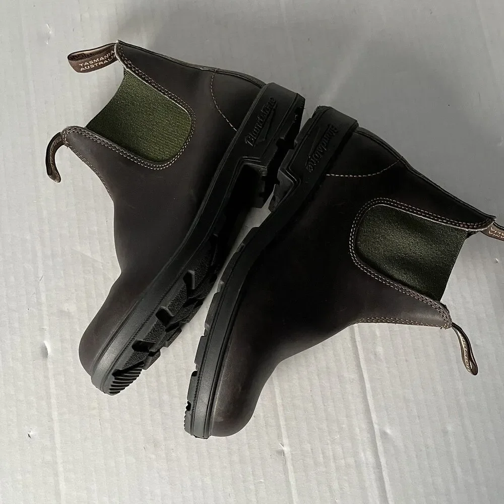 Blundstone Original Series 519 Chelsea Ankle Boots Stout Brown/Olive M 7.5 W 8.5